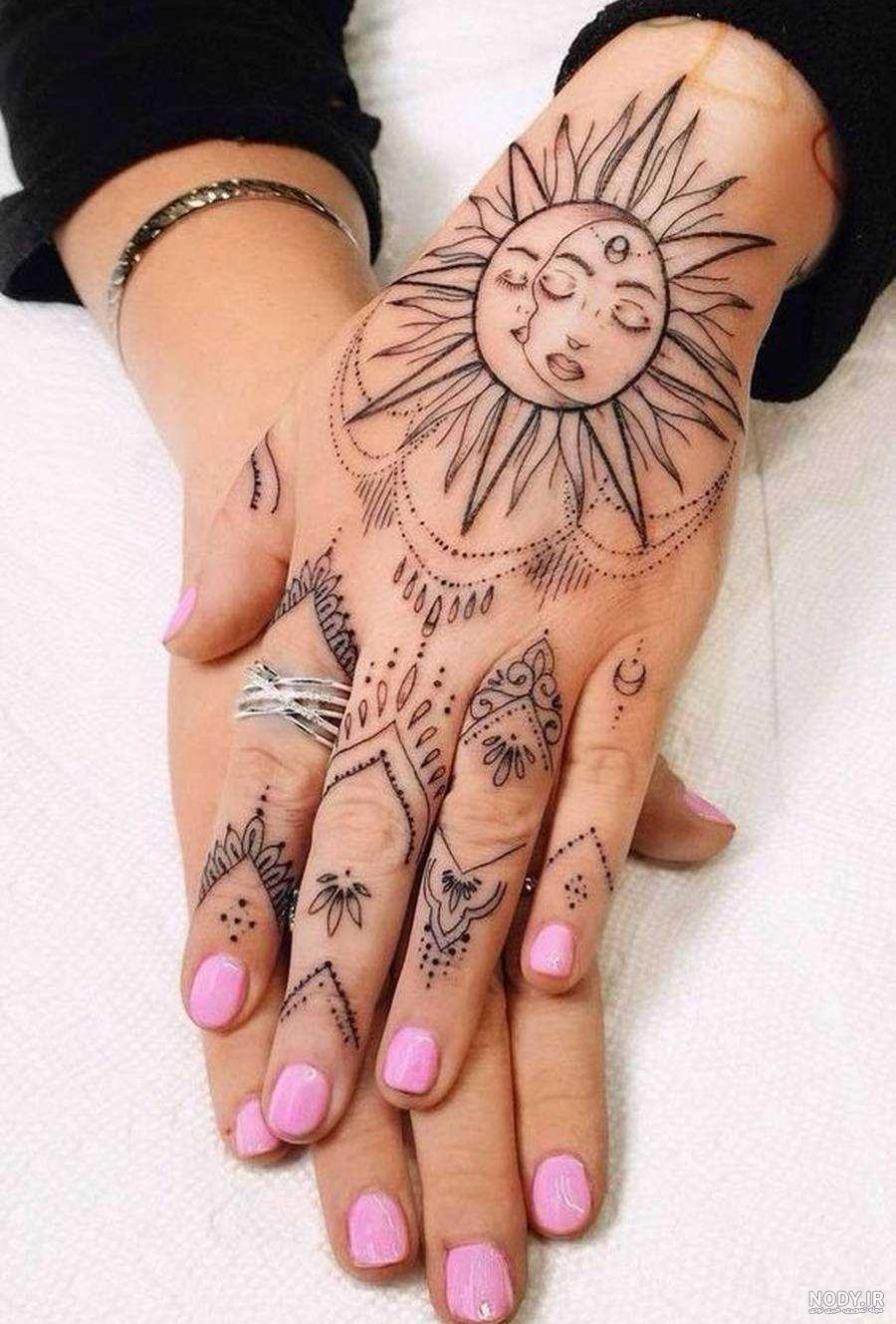 تاتو روی دست ساده بچه گانه