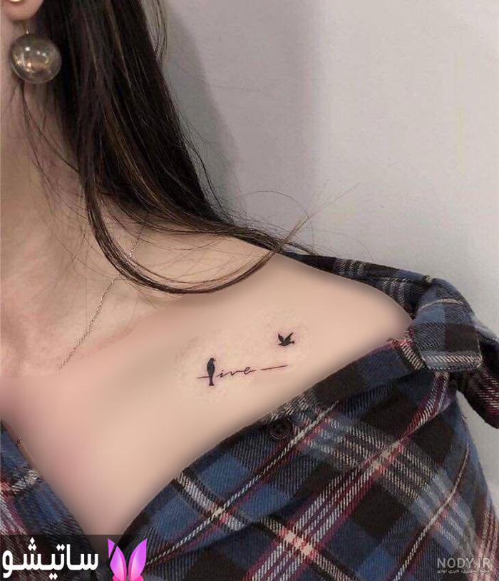 تاتو قاصدک روی ترقوه تاتو قاصدک روی ترقوه