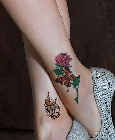 تاتو ژاپنی رنگی پا