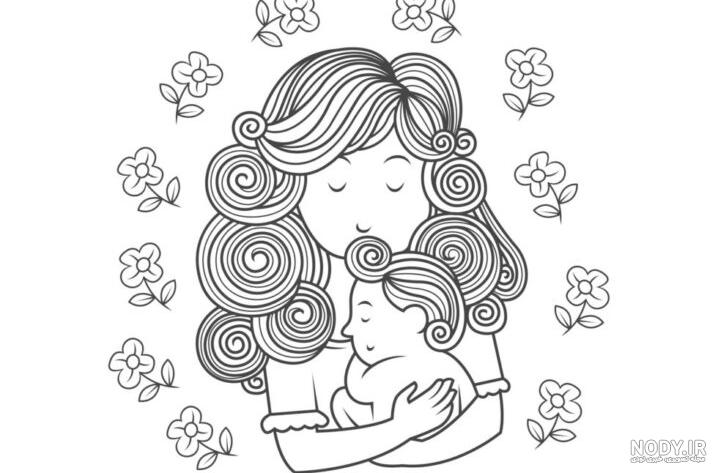عکس نقاشی ساده روز مادر
