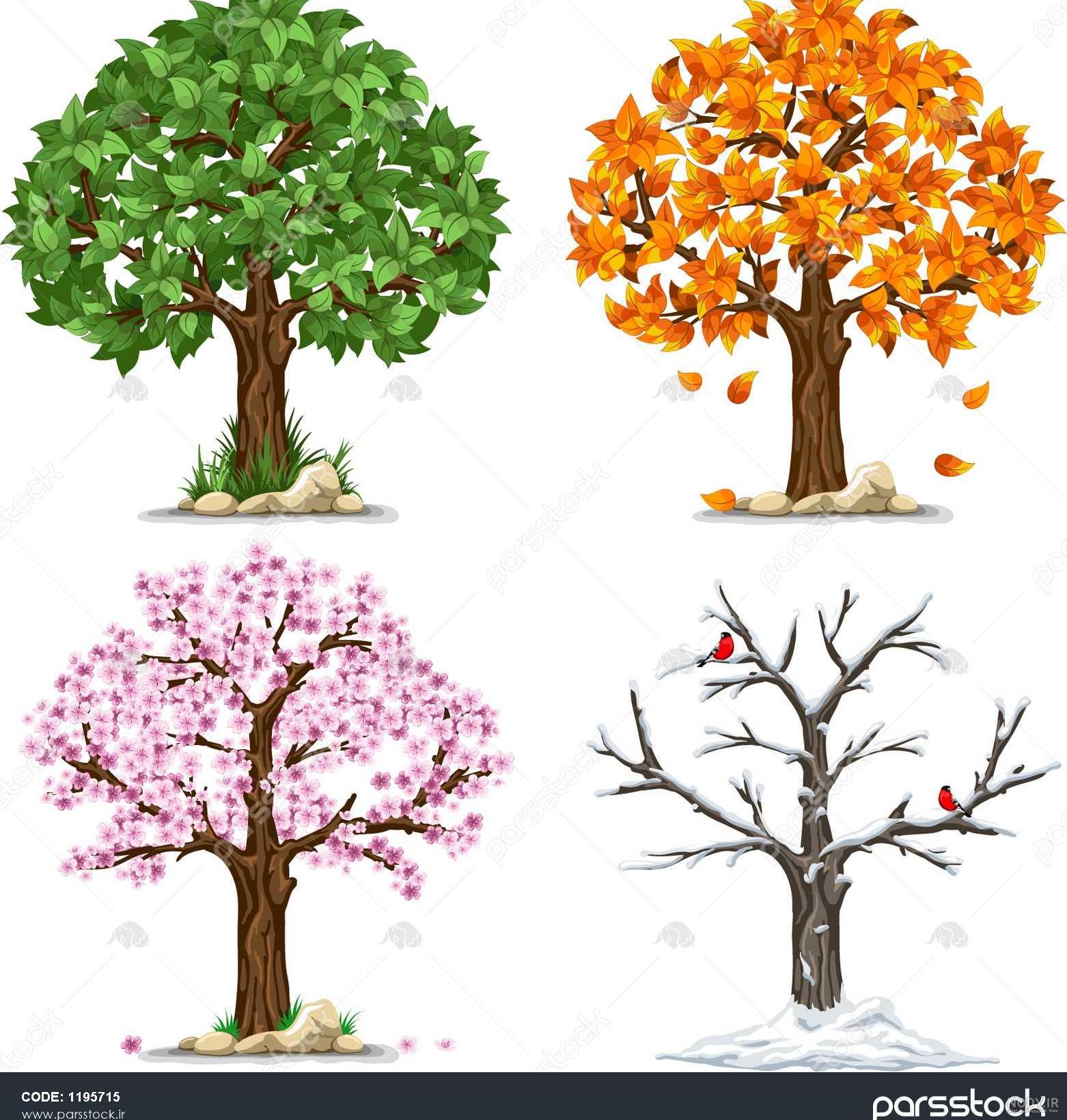 نقاشی درخت پاییزی ❤️ [ بهترین تصاویر ]
