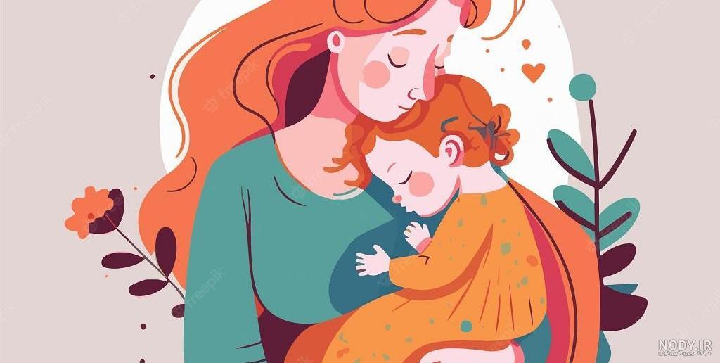 نقاشی روز مادر : 70 نقاشی با موضوع مادر برای رنگ آمیزی کودکان