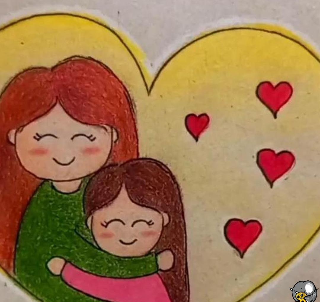 نقاشی روز مادر ساده و زیبا برای رنگ آمیزی و تبریک - مینویسم نقاشی روز مادر ساده و زیبا برای رنگ آمیزی و تبریک - مینویسم