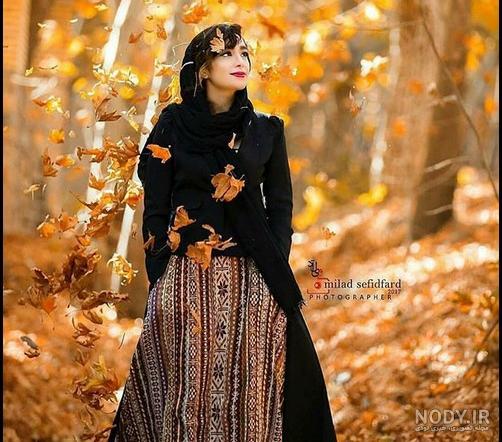 ژست عکس پاییزی دخترانه جدید