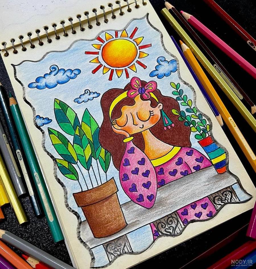 ۴۰ عکس نقاشی دخترانه جدید، ساده، زیبا، فانتزی و آسان برای پروفایل