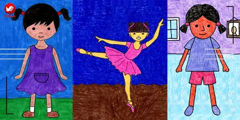 ۴۰ عکس نقاشی دخترانه جدید، ساده، زیبا، فانتزی و آسان برای پروفایل
