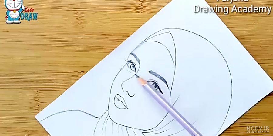 عکس نقاشی دختر چادری ❤️ [ بهترین تصاویر ]