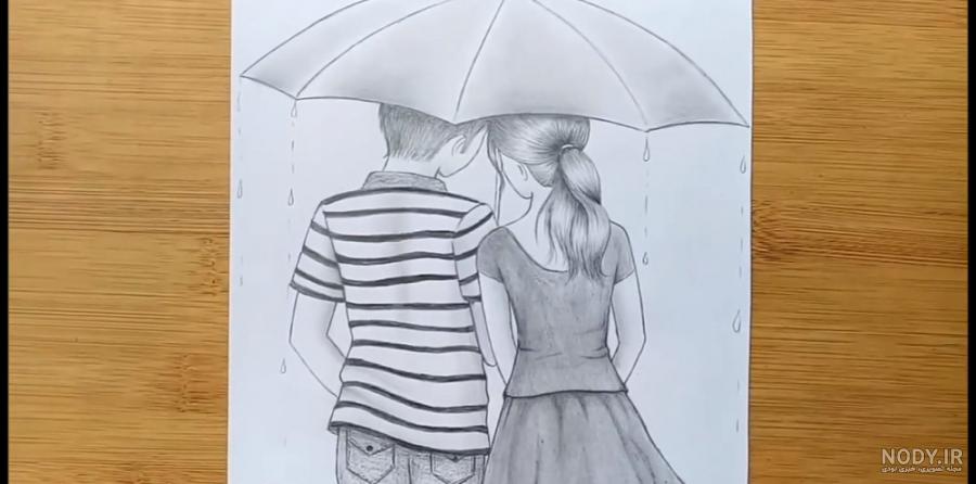 عکس نقاشی عاشقانه دختر پسر