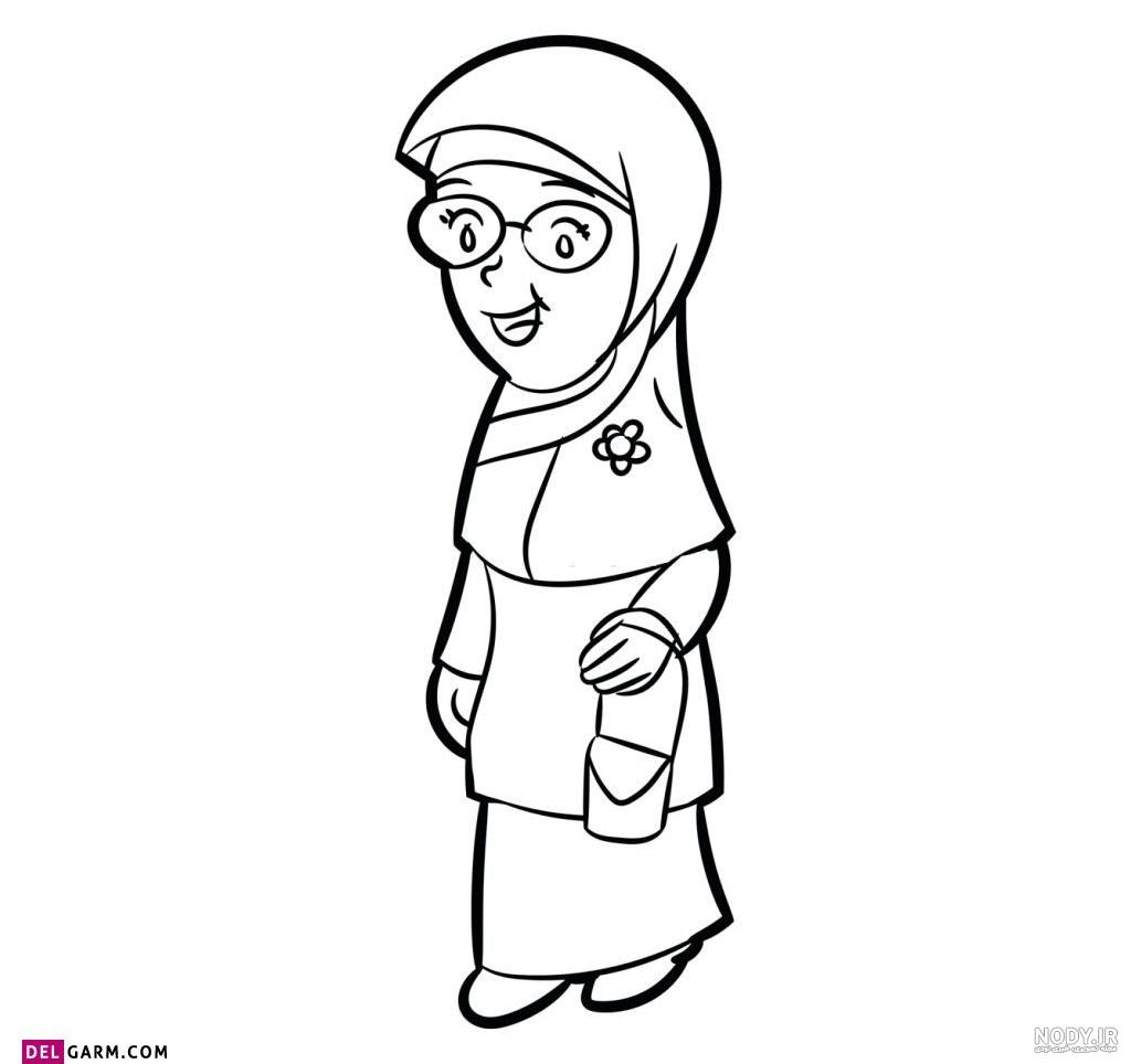 نقاشی ساده دو دختر