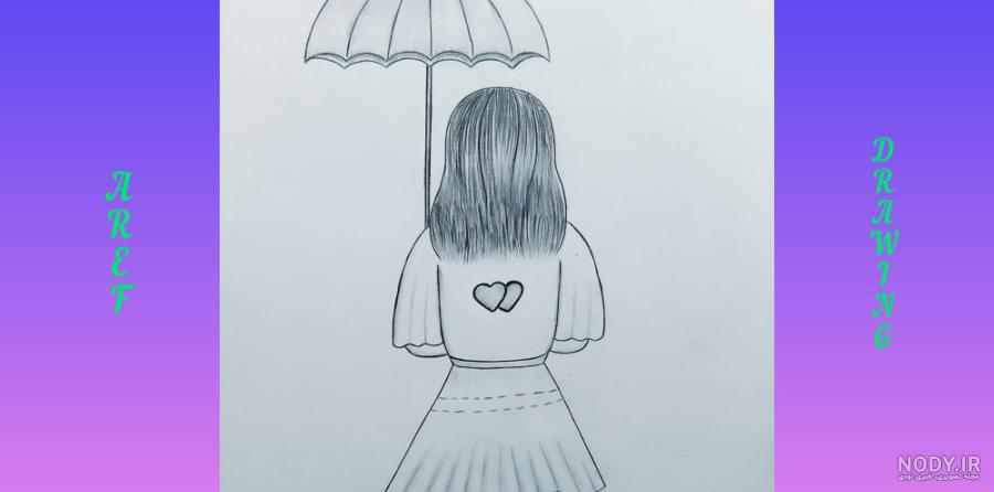 نقاشی طراحی ساده و دخترانه