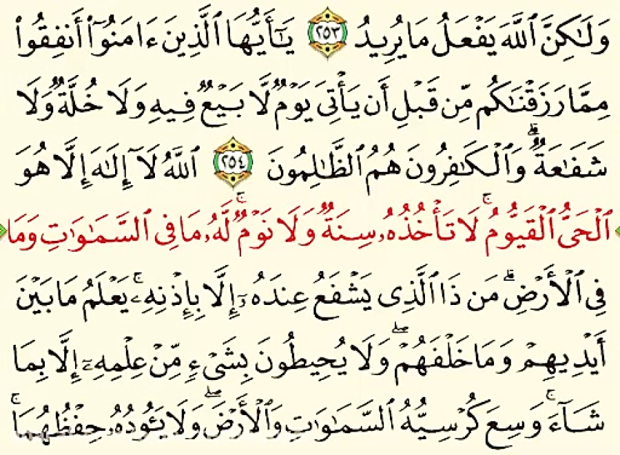 متن آیت الکرسی با ترجمه فارسی + صوت