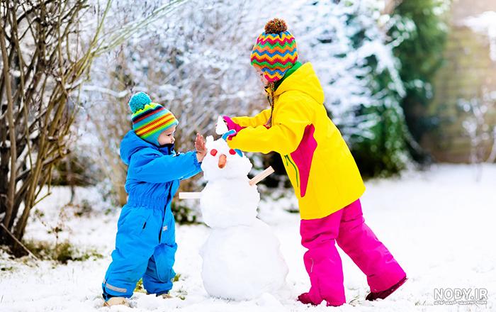 ژست عکس بچه در برف