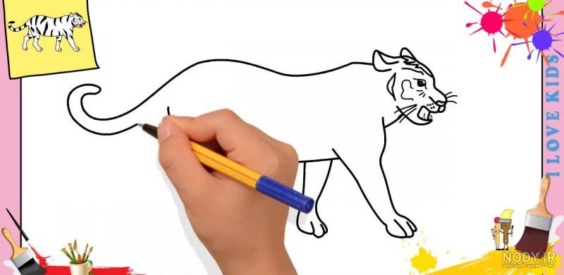 عکس نقاشی ببر دندان خنجری