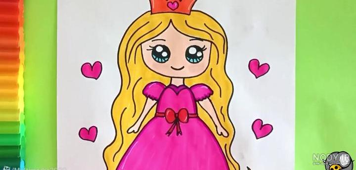 نقاشی دختر در طبیعت ساده