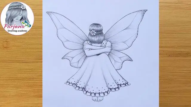 عکس نقاشی دخترانه ساده با مداد سیاه ❤️ فانتزی و شیک - تــــــــوپ  تـــــــــاپ