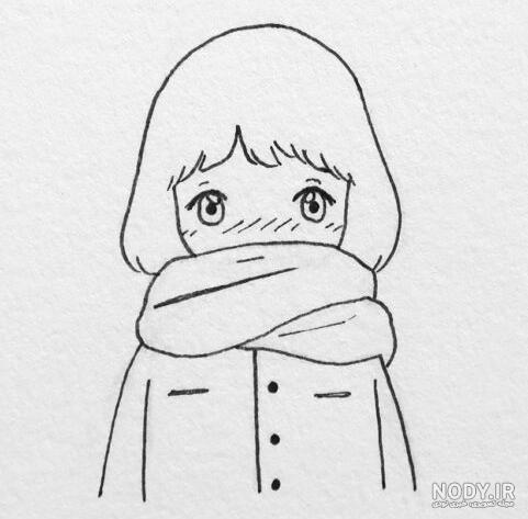نقاشی دختر بامزه آسان