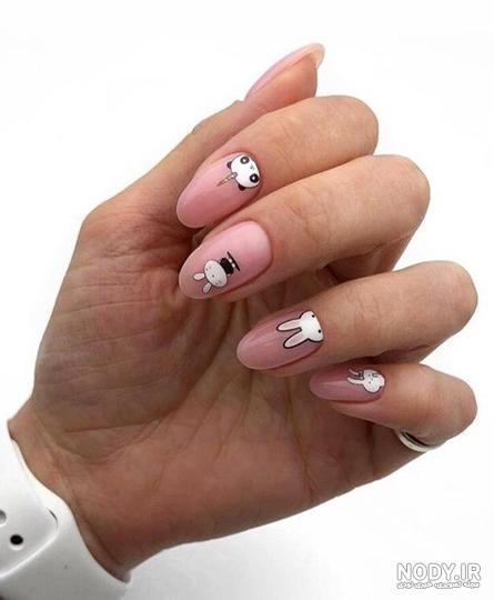 عکس ناخن ژلیش دخترانه صورتی