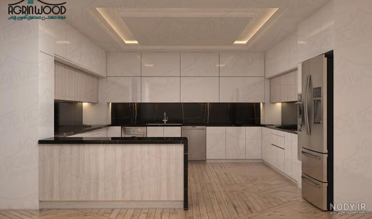 عکس کابینت سفید نقره ای