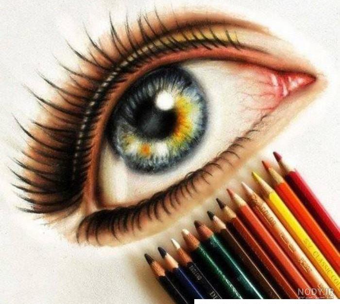 مدل نقاشی چشم مناسب برای نقاشی سیاه قلم - نقاشی سمیه فتحی
