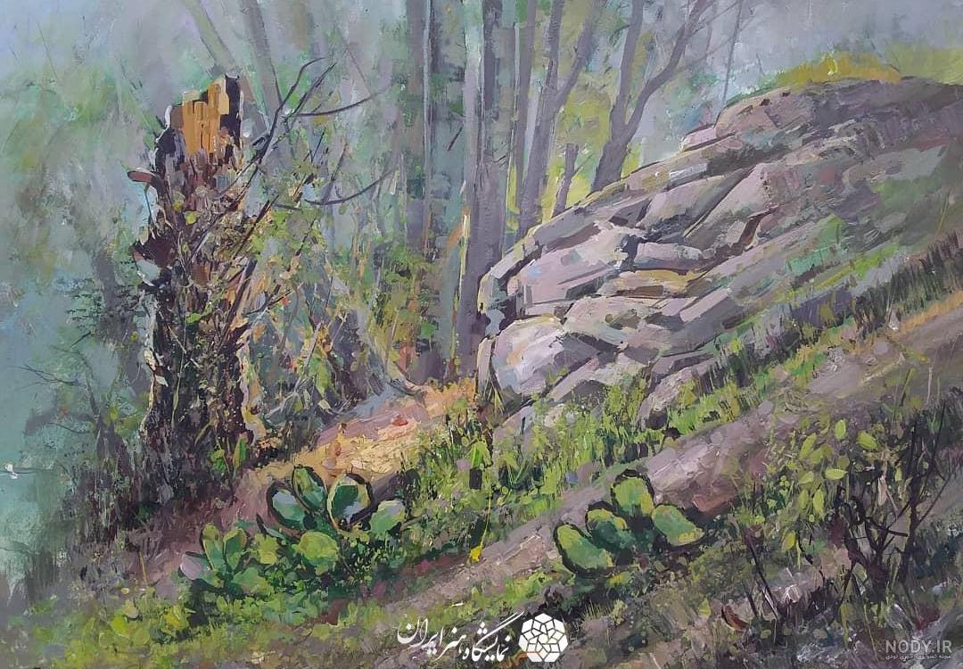 نقاشی جنگل سرسبز کودکانه