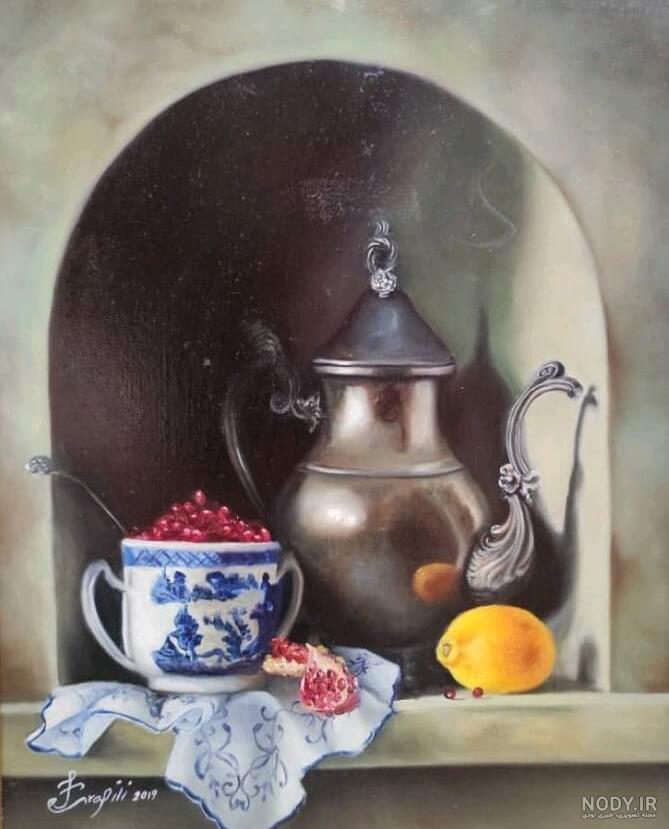 نقاشی رنگ روغن طبیعت زیبا
