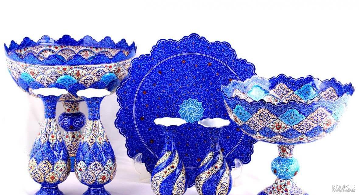 بشقاب مینا کاری 25 سانتی طرح بادی - صنایع دستی ترنج