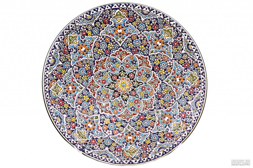 بشقاب مینا کاری صاف طرح ترنج سایز 20 |فروشگاه و مرکز پخش صنایع دستی ...