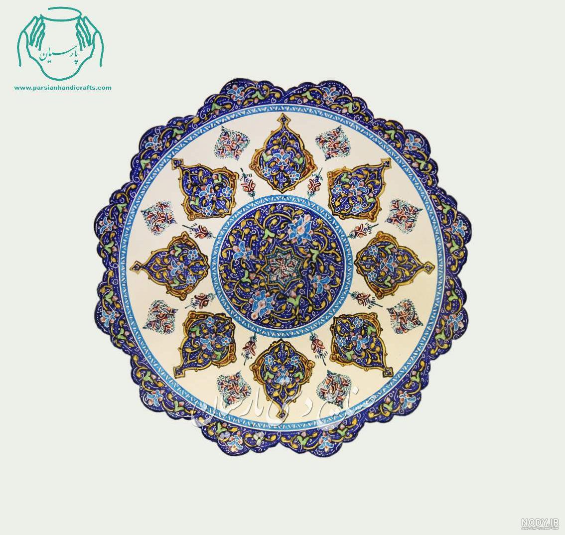 بشقاب میناکاری طرح اسلیمی - آرتامید