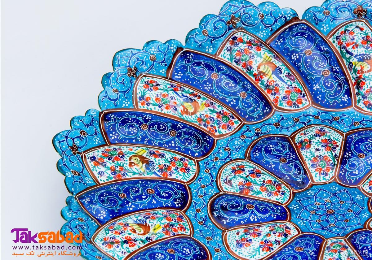 بشقاب میناکاری ۳۰ سانتی حافظ - فروشگاه صنایع دستی و هنری لوکس
