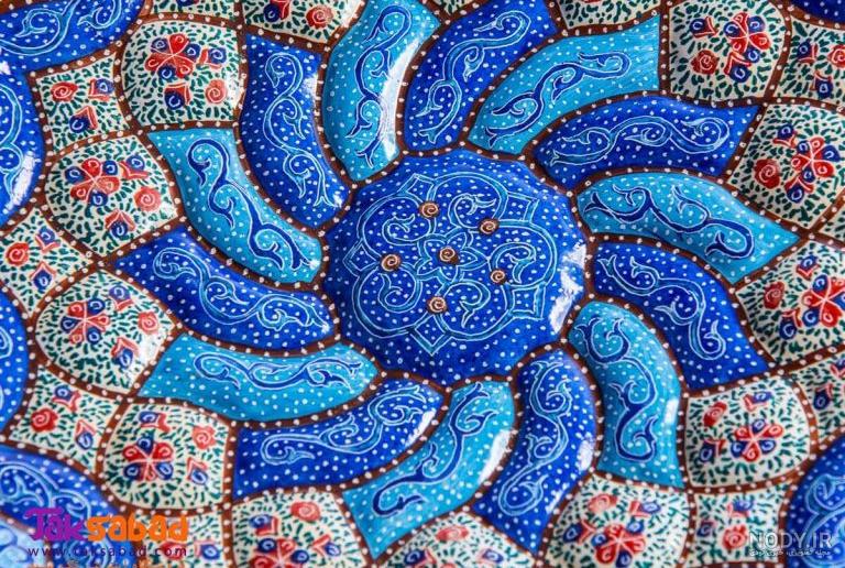عکس بشقاب مینا کاری