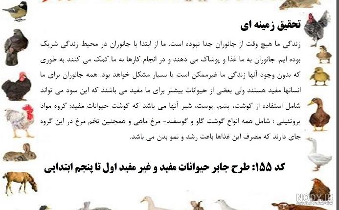 طرح جابر کلاس اول حیوانات رایگان سال 1400 خارق العاده و جذاب