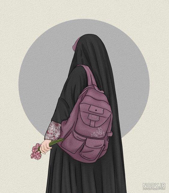 عکس دختر با چادر بندری از پشت سر