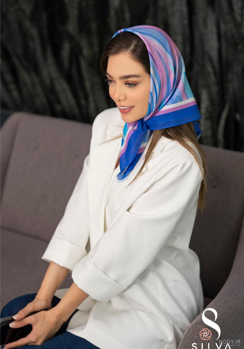 عکس دختر روسری بنفش