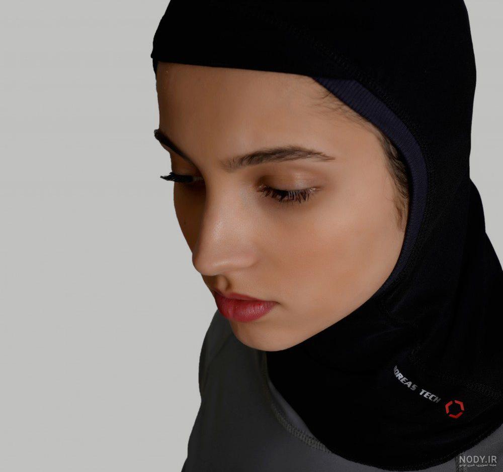 مقنعه حجاب ورزشی؛ چانه دار ساده جنس ریون 2 رنگ (سفید مشکی) - آراد برندینگ