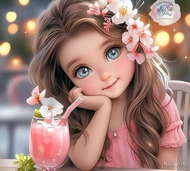 عکس دختر خوشحال کارتونی