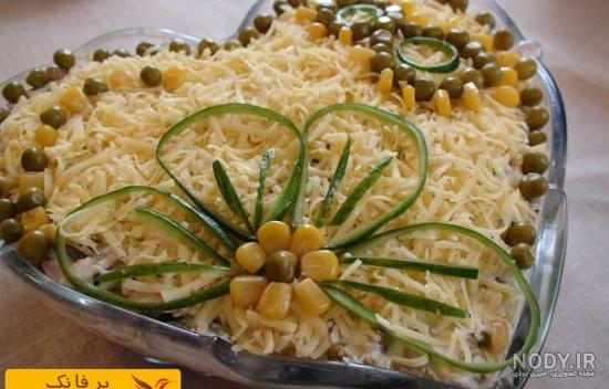 تزیین سالاد ماکارونی مجلسی با طرح های جدید و شیک