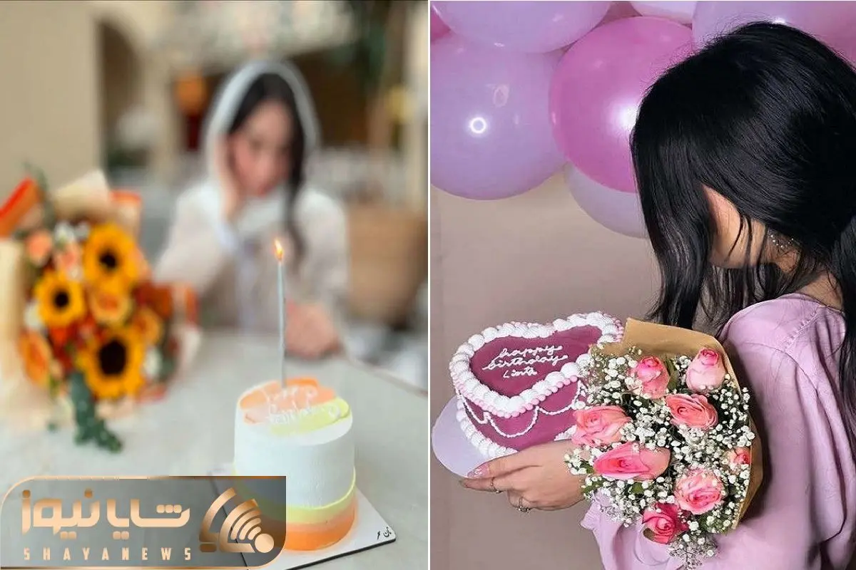 ژست عکس تولد با کیک تو کافه