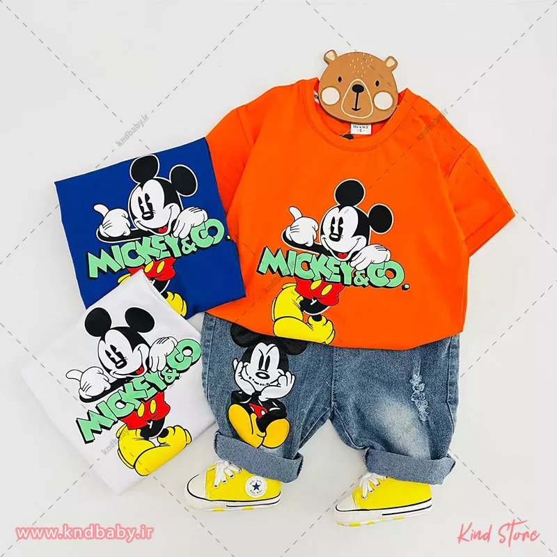 تی شرت سفید میکی موس مردانه اچ اند ام H&M - کد 0945383004