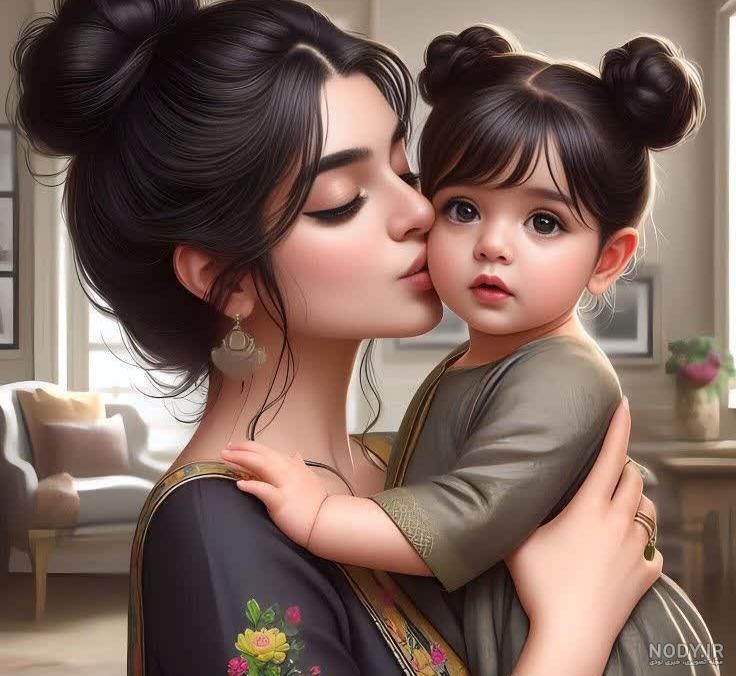 عکس پروفایل بچه با پدر مادر