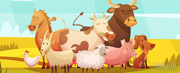 وکتور گاو شیری گاو شاخ دار زنگوله گاو - ایران طرح