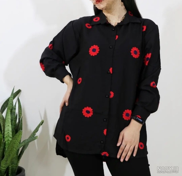 مدل شومیز بلند خانگی گلدار و جدید اینستا برای زنانه و دخترانه در سال 1404 شمسی.