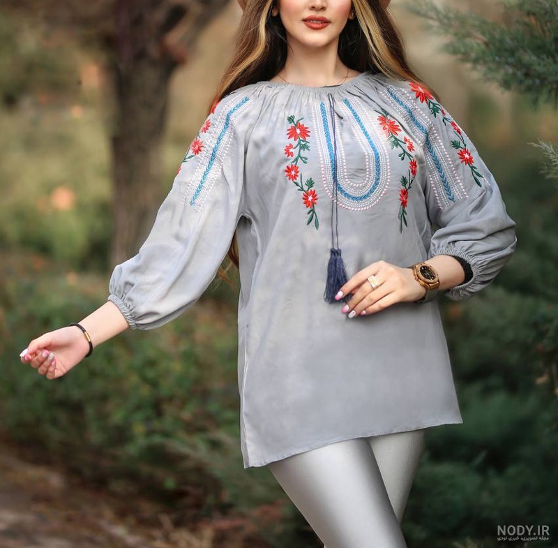 شومیز گلدوزی نخی 33159 - برندیول ️