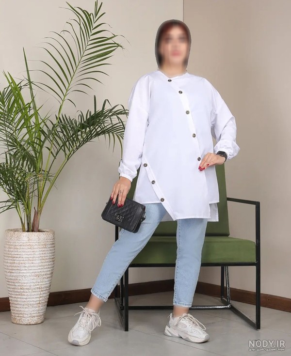 ۴۰ مدل شومیز مانتویی سفید جدید ۱۴۰۵ ؛ با این لباس در همه جا بدرخش 