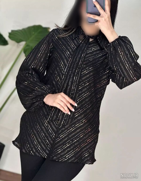 بهترین مدل های شومیز مشکی زنانه مجلسی، محرم، حریر، ساتن و گیپور ۱۴۰۴