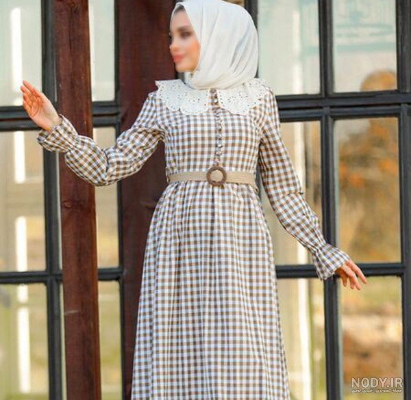 مدل لباس چهارخونه ریز بلند و دخترانه + مدل مانتو چهارخونه ریز