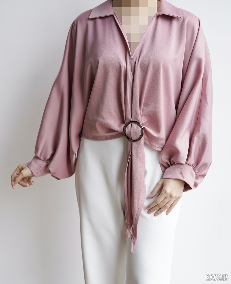 شومیز ساتن گره ای