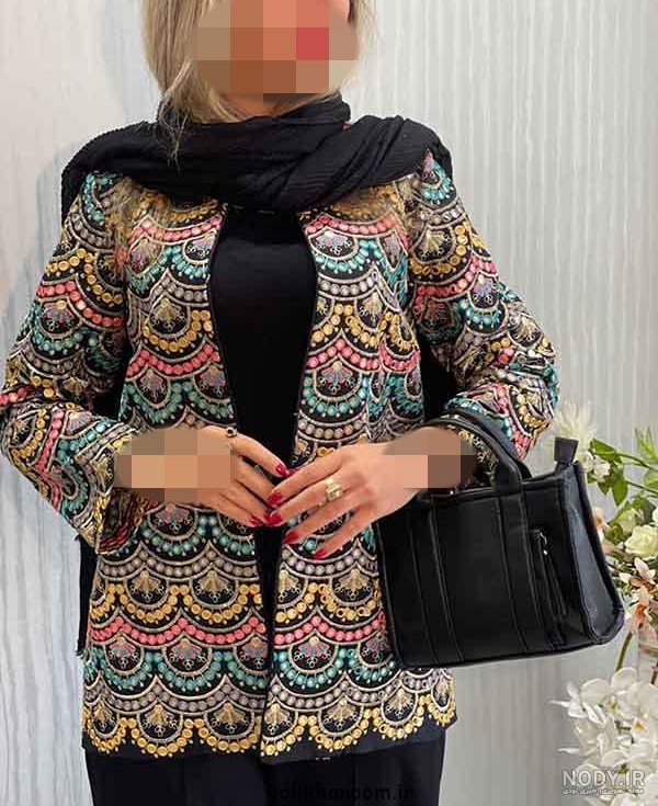 مدل های مانتو کتی جدید ۱۴۰۴، شیک و کوتاه با پارچه ژاکارد و طراحی دکمه دار در سال ۲۰۲۵
