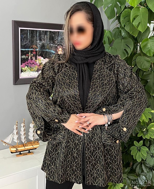 40 مدل مانتو ژاکارد مشکی طرح دار