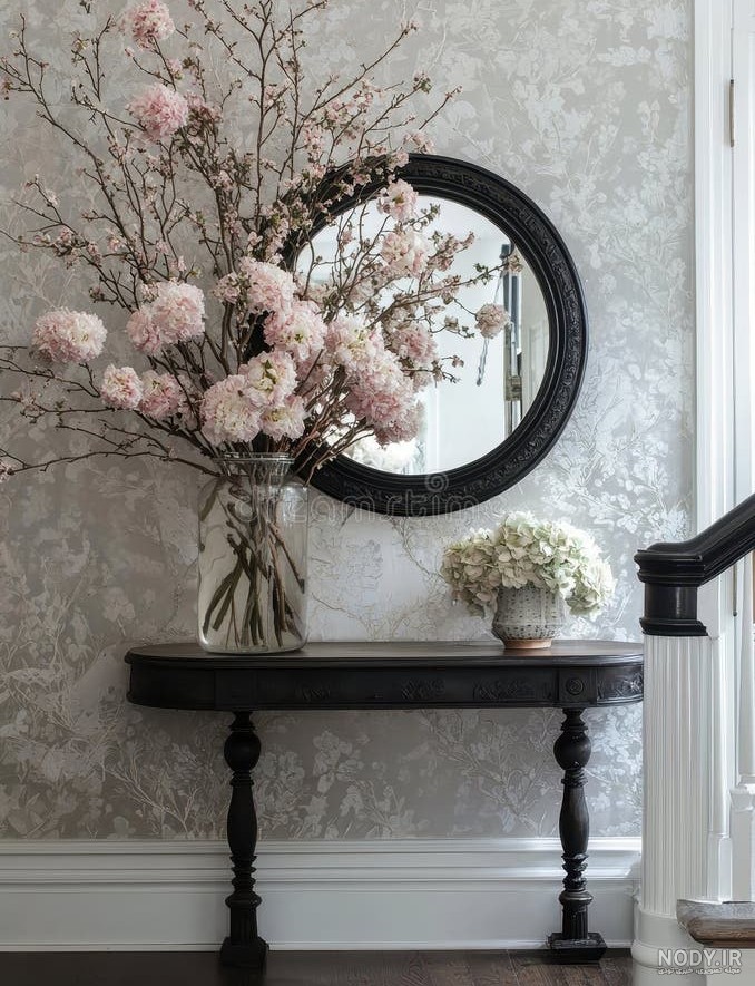 ایده های جدید چیدمان آینه کنسول در پذیرایی با آینه دکوراتیو و mirror arrangement ideas 1404