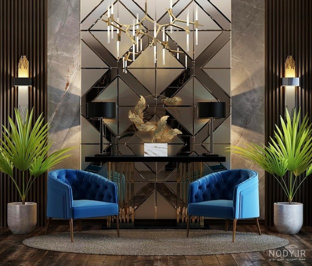 ایده های چیدمان آینه و کنسول جدید در پذیرایی با آینه دکوراتیو و mirror arrangement ideas
